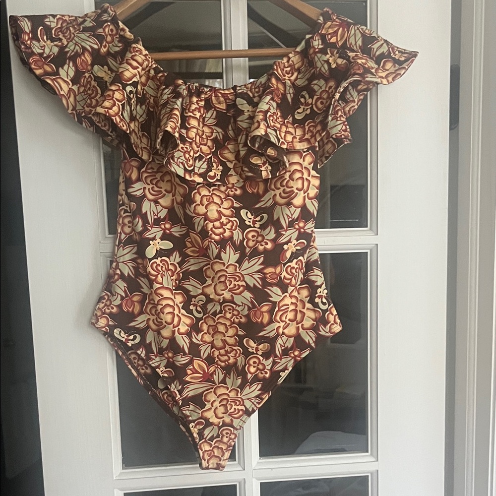 Sea Floral Ruffle Swimsuit One Piece